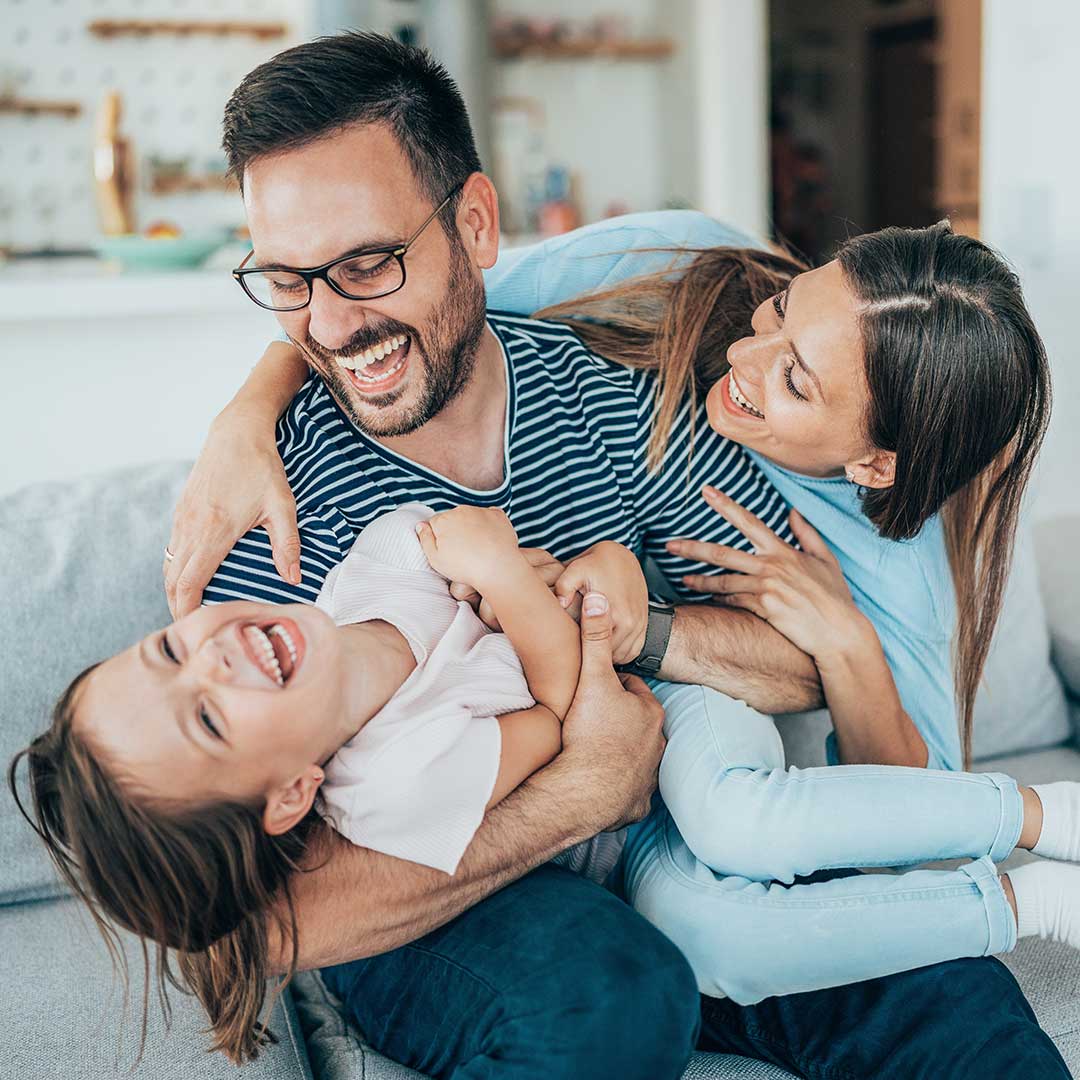 family on a couch